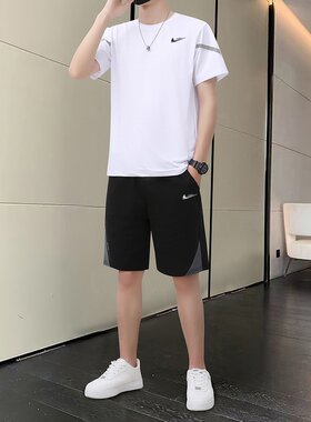 耐克顿休闲套装男夏季潮流运动服