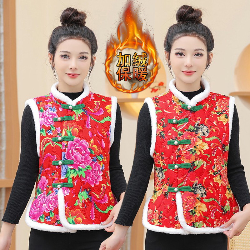 单排扣街头常规立东北大花马甲