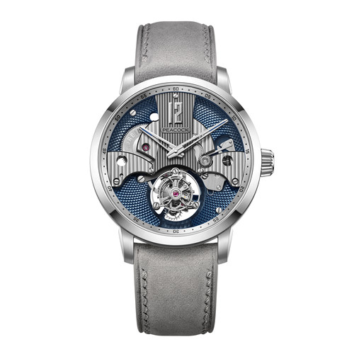 Peacock孔雀手表见证者陀飞轮镂空机械表