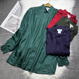 衬衫 男款 防晒外搭 真丝轻薄电力纺百搭纯色长袖 100%桑蚕丝男女同款