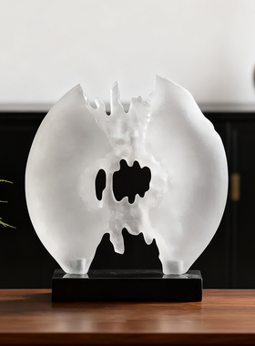 新中式透明异型雕塑工艺品摆件中古书房博古架样板间民宿装饰品