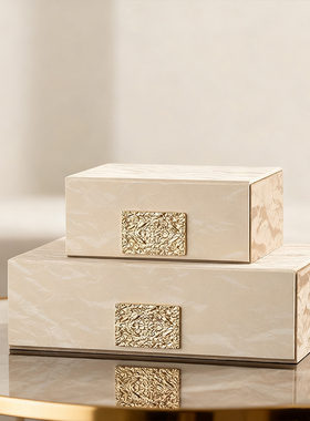 现代轻奢桌面首饰盒入户摆件玄关置物卧室创意首饰收纳盒桌面摆件