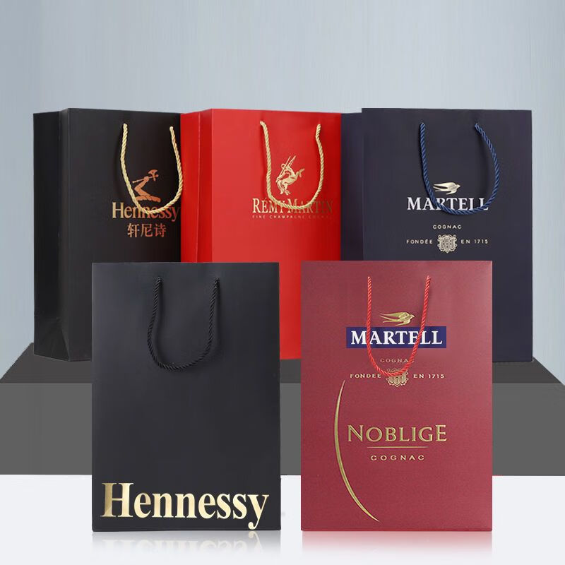 加厚马爹利蓝带礼品袋轩尼诗VSOP手提袋人头马波本xo包装袋子