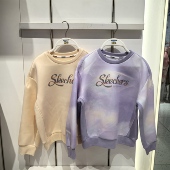 斯凯奇儿童2025冬季 新款 女童渐变色圆领套头卫衣P425G007