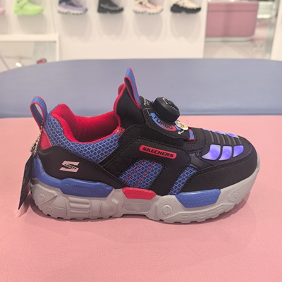 斯凯奇儿童2025年春季新款男童时尚舒适闪灯休闲运动鞋400170L