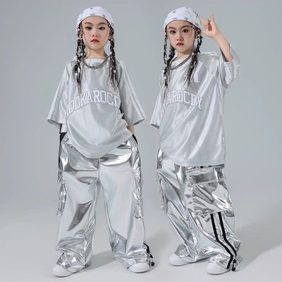 童装女孩套装银色街舞