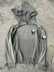 Independent Number(N)Iness04 Double Skull Hoodie Gray Skull Hooded Sweatshirt
