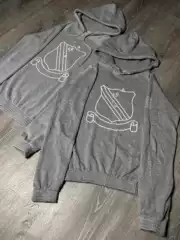 Autonomous Number (N)Ine Style Aw01 Shield Crest Gray Hoodie Gray Shield Emblem Sweatshirt