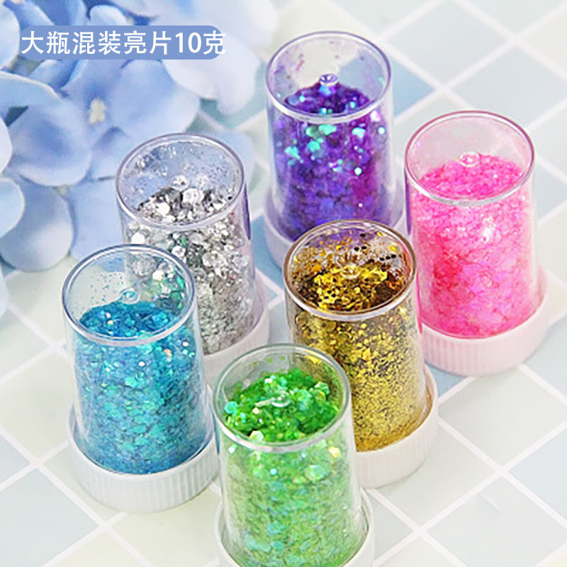 史莱姆填充物亮片闪粉diy 起泡胶美甲闪光粉金葱粉混装眼影亮晶晶
