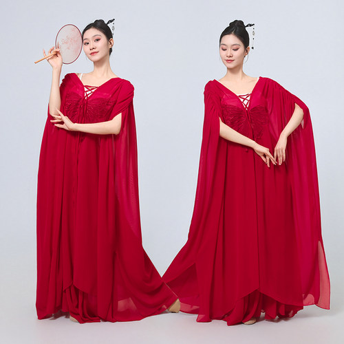 古典舞蹈服飘逸中国舞禅意茶服