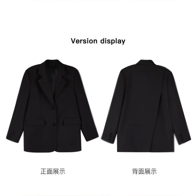 常规韩版长袖后开叉西装
