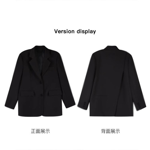 常规韩版长袖后开叉西装