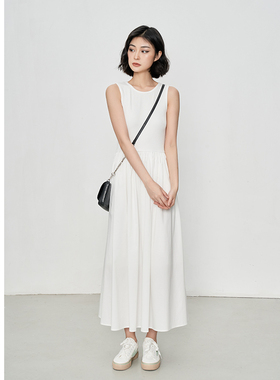 黑色背心连衣裙女2023春夏款高级感气质中长款显瘦裙子