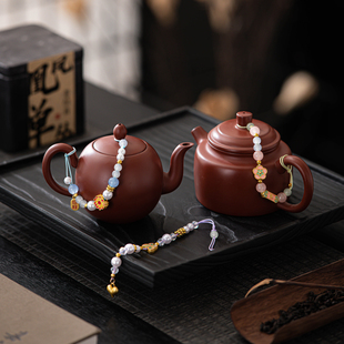中国风手工编织茶壶绳紫砂防摔防碎壶盖绳功夫茶道养生壶绳子挂饰