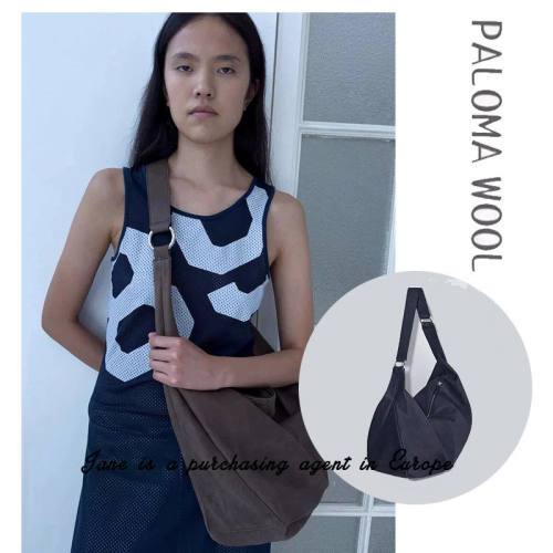 国现 PALOMA WOOL 24新款实用百搭柔软单肩斜跨羊皮饺子包手提包