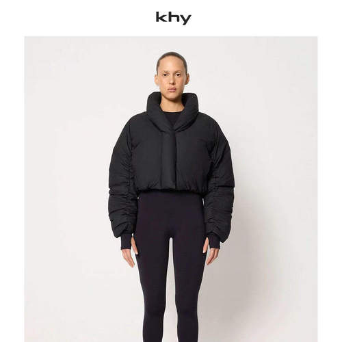 KHY Kylie同款立领通勤长袖宽拉链松保暖面包服外套