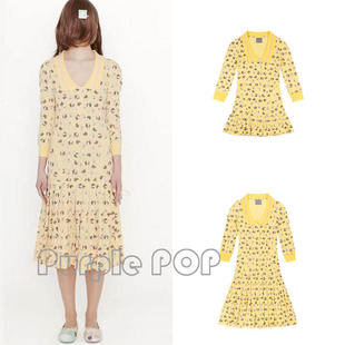 POP买手店 Ashley williams 卡通风POLO领长袖休闲印花连衣裙