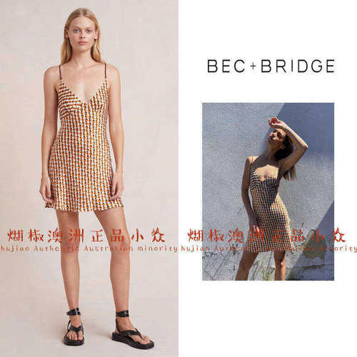 煳椒 澳洲 bec bridge CASABLANCA真丝V领性感超短迷你连衣裙
