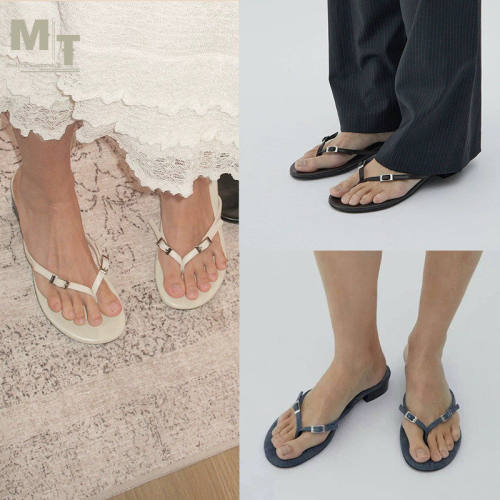 【MTS】 PALOMA WOOL 25春夏百搭简约露趾牛仔细带纯色人字拖凉鞋