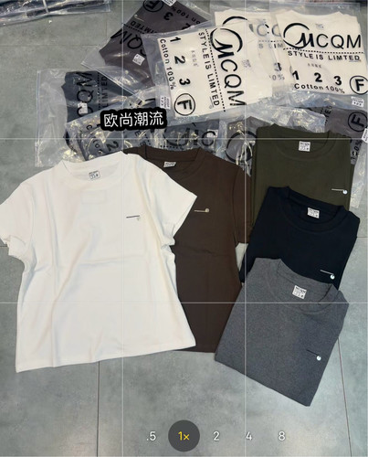 小版短款MCQM123韩系百搭小版正肩显瘦简约小刺绣圆领短袖潮T恤