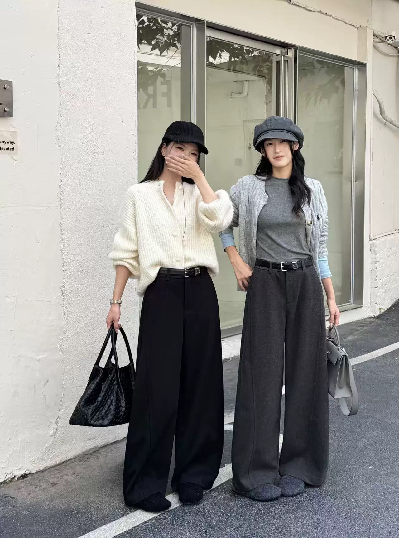 潮流坊阔腿弯刀裤女2025秋冬新款欧货女装宽松百搭显瘦西裤潮