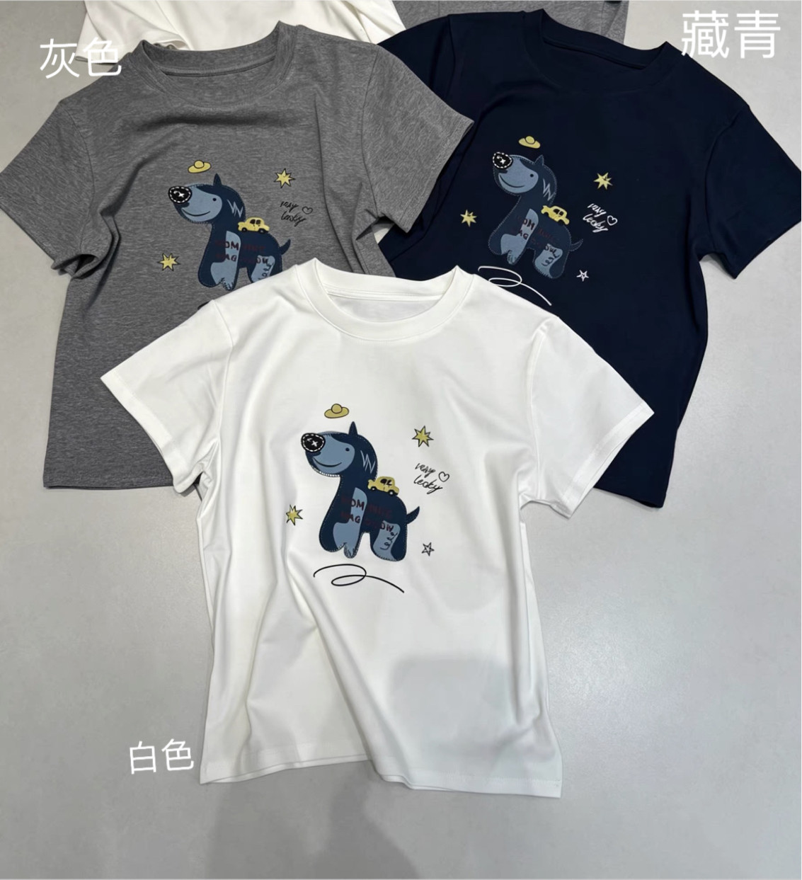 韩伊hanyi正品夏上新卡通马儿印花短袖T恤百搭短袖简单女上衣