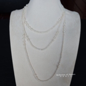 天然淡水近圆珍珠项链多层叠戴长款 毛衣链轻奢1.2米3 8mm实物图