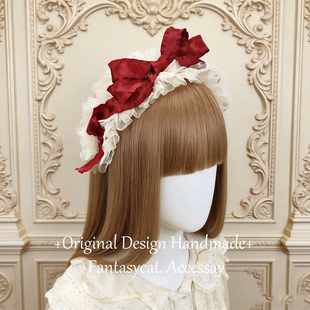 原创lolita发箍KC doll感丝缎芭蕾风蝴蝶结发带lo娘cla优雅发饰