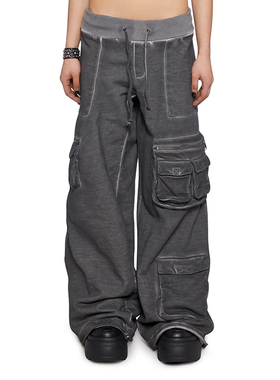 清150元一件darkerwav脏脏裤机能工装裤大码男女阔腿裤拖地长裤