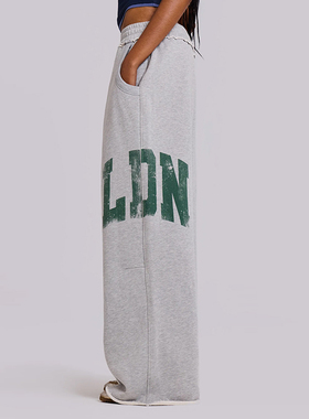 25SS新款jennie同款欧美潮韩范松紧腰阔腿长裤男女休闲卫裤