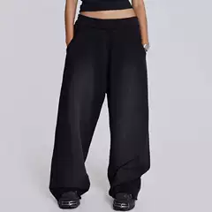 Jaded European and American Trendy Summer New Product 25Ss Street Style Black Sweatpants Unisex Wide-Leg Trousers