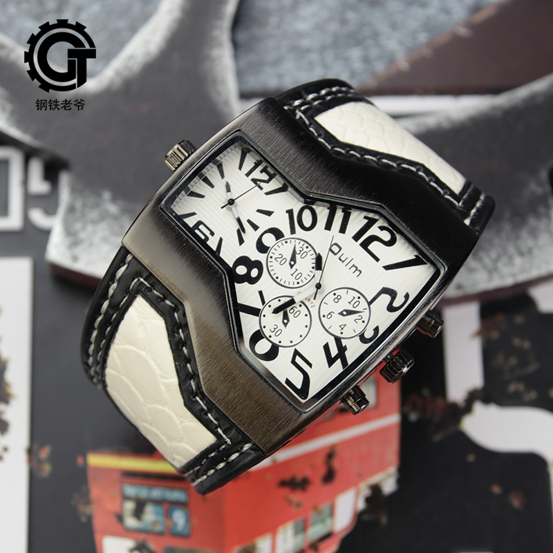 钢铁潮牌男蛇皮纹手镯腕表手表
