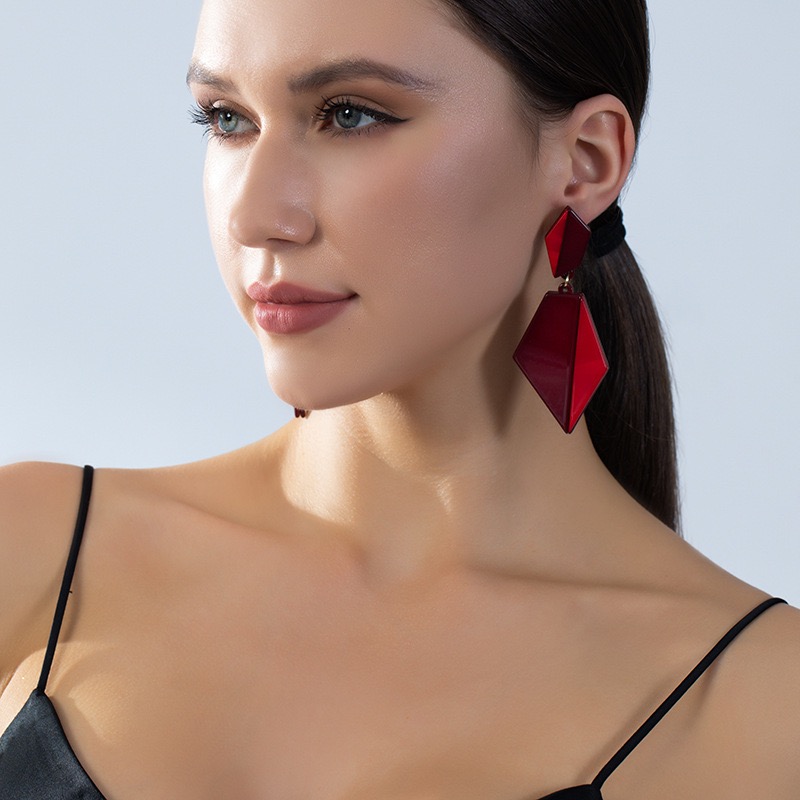 (无耳洞）UNBOX手作夸张几何耳环度假风耳坠简约百搭日常款