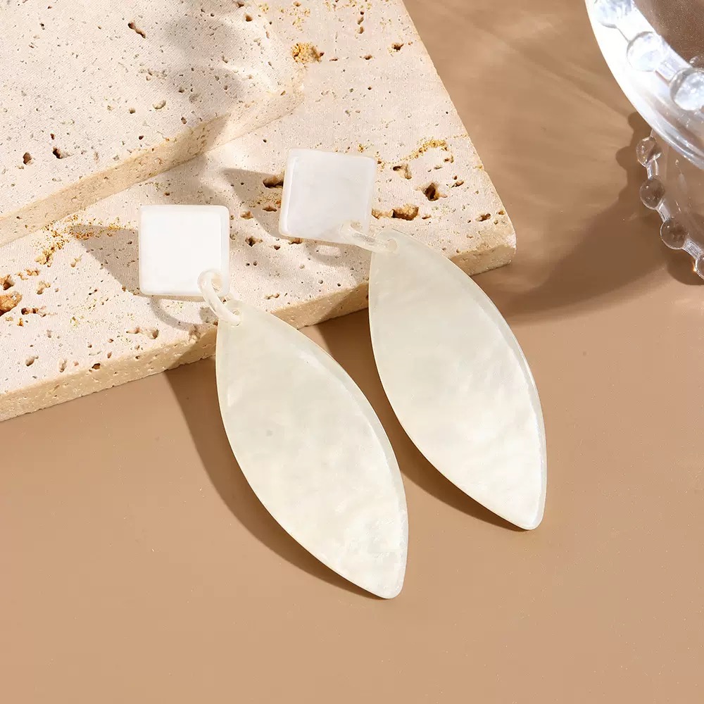 UNBOX手作 夸张几何耳环度假风耳坠简约百搭日常款无耳洞