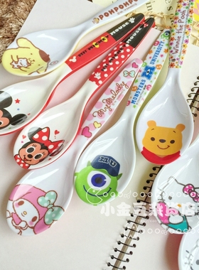 外贸出口kitty 双子 大眼仔密胺勺子儿童勺卡通可爱创意汤勺 调羹