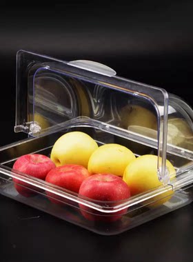 翻盖面包点心蛋糕托盘带盖食品保鲜塑料展示盒子透明防尘罩水果盘