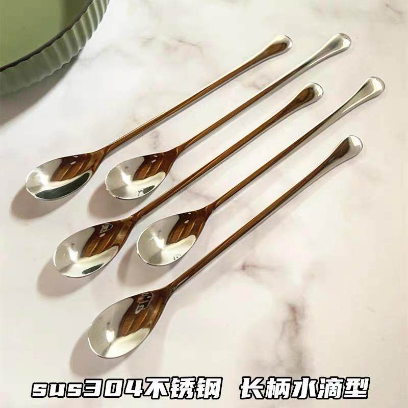 304不锈钢商用厨师长柄勺调料勺搅拌勺婴儿可爱金属精致咖啡勺子