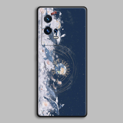适用vivoiqoo8/S10/s9/y53s/iqoo8pro复古油画海豚创意新款手机壳