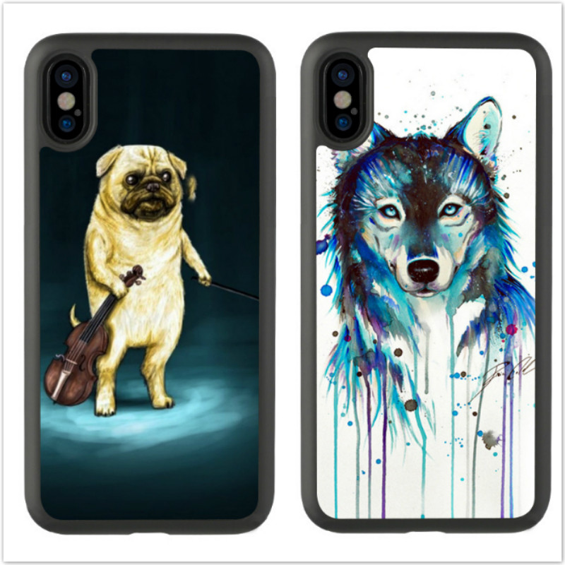 可爱拉小提琴狗狗iPhoneX手机壳创意卡通7plus防摔个性8P适用12