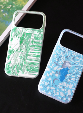*【苹果11以上】寂蓝漫游｜薄荷梦境｜蓝色绿色果冻质感手机壳