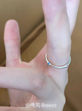 锆石竹节戒指女简约精致小众时尚