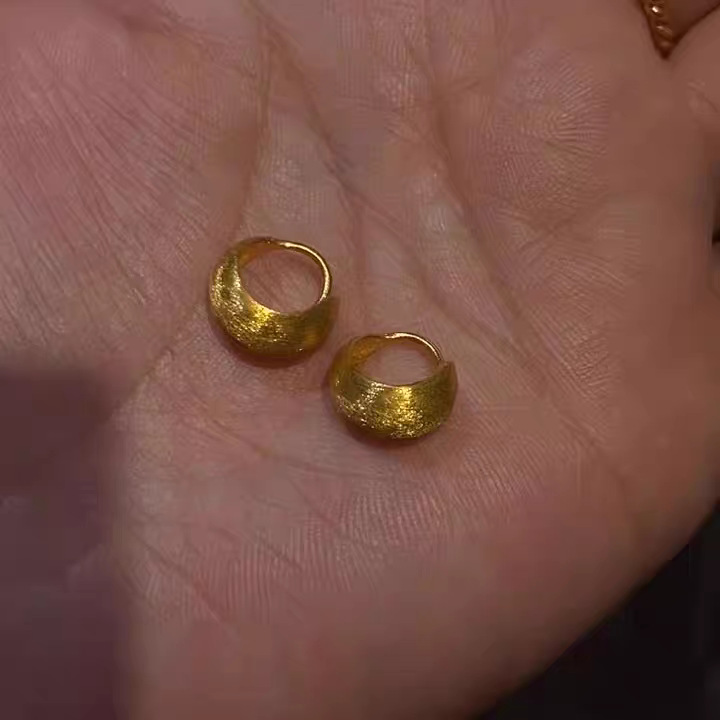 精致椭圆耳圈女复古轻奢高级感