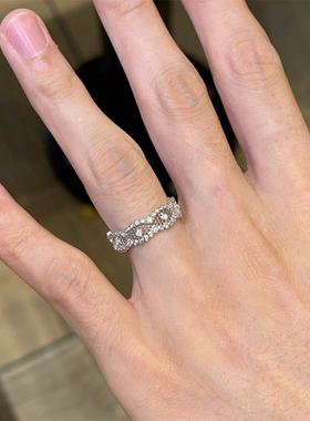 一路繁花~闪钻镂空蕾丝戒指女