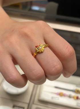 迪士尼白雪公主爱心蝴蝶结戒指女