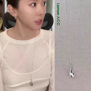 韩国博主同款水滴吊坠项链女轻奢小众高级感长款时尚东大门毛衣链