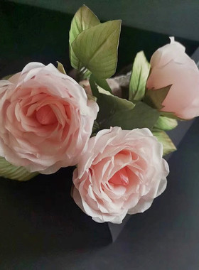 原创手作玫瑰花束真丝烫花摄影