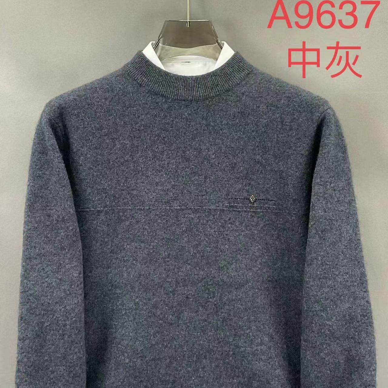 乐久正品秋冬季男士加厚保暖牦牛绒半高领休闲商务中年套头针织衫