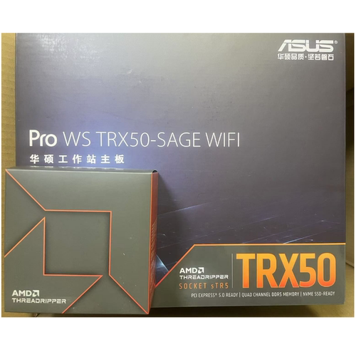AMD线程撕裂者CPU7960X 7970X 7980X华硕TRX50-SAGE工作站主板TR5