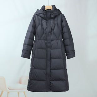 330冬季新品加厚白鸭绒羽绒服女长款宽松休闲保暖百搭显瘦外套