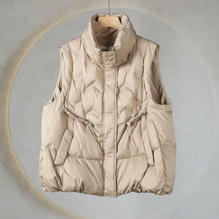 534秋冬新款 立领保暖外穿百搭小个子羽绒马甲外套 宽松时尚